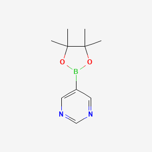Chemical structure of Pyrimidine-5-boronic acid pinacol ester