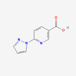 Chemical structure of 6-(1H-Pyrazol-1-yl)nicotinic acid