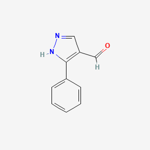 Chemical structure of 3-phenyl-1H-pyrazole-4-carbaldehyde