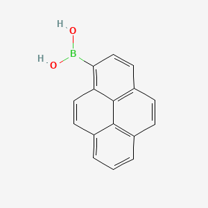 Chemical structure of 1-Pyreneboronic Acid (contains varying amounts of Anhydride)