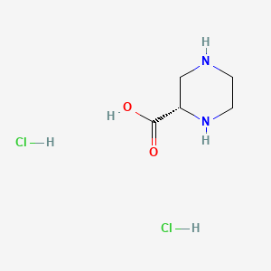 Chemical structure of (2S)-piperazine-2-carboxylic acid dihydrochloride