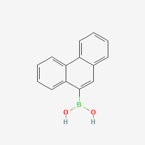 Chemical structure of 9-Phenanthreneboronic Acid (contains varying amounts of Anhydride)