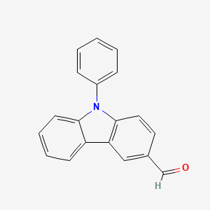 Chemical structure of 9-Phenyl-9H-carbazole-3-carboxaldehyde