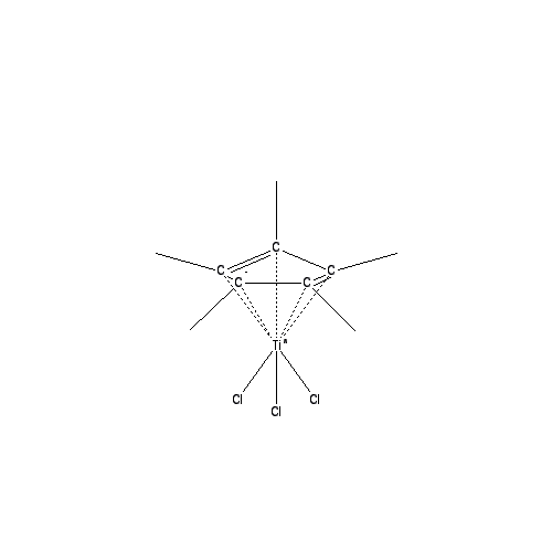 Chemical structure of (Pentamethylcyclopentadienyl)titanium(IV) Trichloride