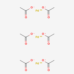 Chemical structure of Palladium(II) Acetate Trimer