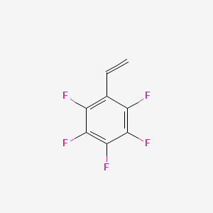Chemical structure of 2,3,4,5,6-Pentafluorostyrene (stabilized with TBC)