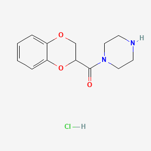 Chemical structure of 2-(1-Piperazinylcarbonyl)-1,4-benzodioxane Hydrochloride