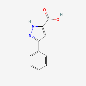 Chemical structure of 3-Phenyl-1H-pyrazole-5-carboxylic acid