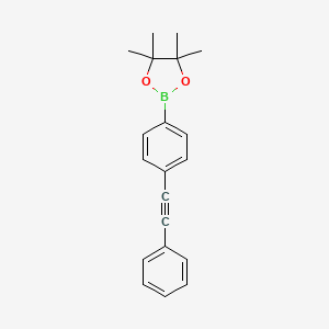 Chemical structure of 4-(Phenylethynyl)phenylboronic acid pinacol ester