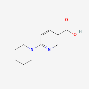Chemical structure of 6-(1-Piperidinyl)pyridine-3-carboxylic acid