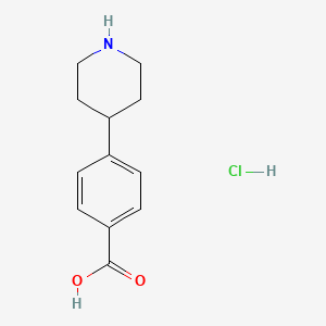 Chemical structure of 4-(Piperidin-4-yl)benzoic acid hydrochloride