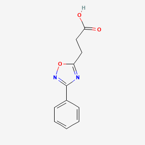 Chemical structure of 3-(3-Phenyl-1,2,4-oxadiazol-5-yl)propanoic acid