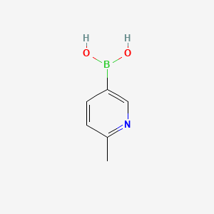 Chemical structure of 2-Picoline-5-boronic acid (contains varying amounts of Anhydride)