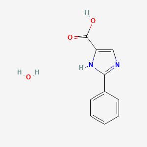 Chemical structure of 2-Phenyl-1H-imidazole-4-carboxylic acid hydrate