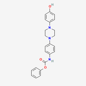 Chemical structure of Phenyl (4-(4-(4-hydroxyphenyl)piperazin-1-yl)phenyl)carbamate
