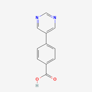 Chemical structure of 4-(Pyrimidin-5-yl)benzoic acid