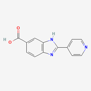 Chemical structure of 2-(Pyridin-4-yl)-1H-benzo[d]imidazole-6-carboxylic acid