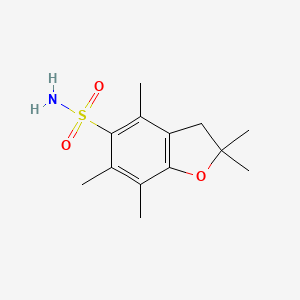 Chemical structure of 2,2,4,6,7-Pentamethyl-2,3-dihydrobenzofuran-5-sulfonamide