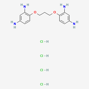Chemical structure of 4,4'-(Propane-1,3-diylbis(oxy))bis(benzene-1,3-diamine) tetrahydrochloride