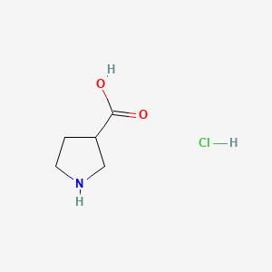 Chemical structure of Pyrrolidine-3-carboxylic acid hydrochloride