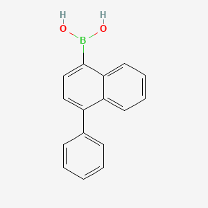 Chemical structure of 4-Phenylnaphthalene-1-boronic Acid (contains varying amounts of Anhydride)