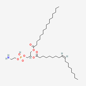 Chemical structure of 1-palmitoyl-2-oleoylphosphatidylethanolamine