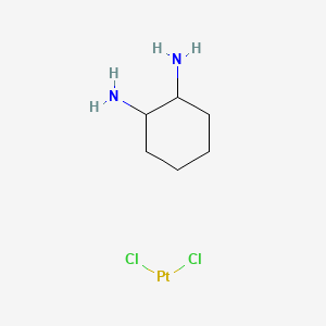 Chemical structure of Platinum, dichloro(1,2-cyclohexanediamine-N,N')-, [sp-4-2-(1R-trans)]-