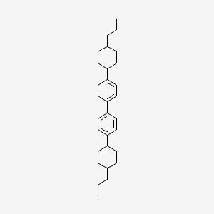 Chemical structure of 1-(4-Propylcyclohexyl)-4-[4-(4-propylcyclohexyl)phenyl]benzene