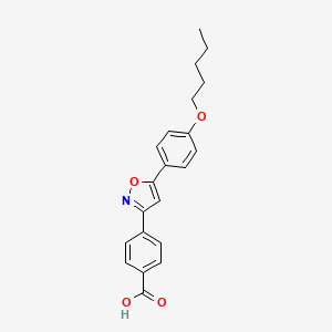 Chemical structure of 4-(5-(4-(Pentyloxy)phenyl)-3-isoxazolyl)benzoic acid
