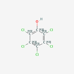 Chemical structure of Pentachlorophenol-13C6