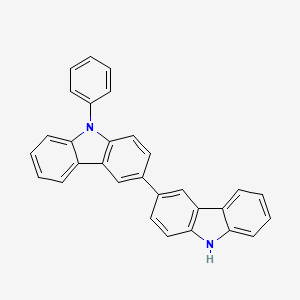 Chemical structure of 9-Phenyl-9H,9'H-[3,3']bicarbazolyl