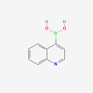 Chemical structure of 4-Quinolineboronic acid (contains varying amounts of Anhydride)