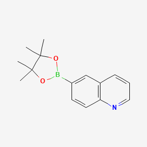 Chemical structure of 6-Quinolineboronic acid pinacol ester