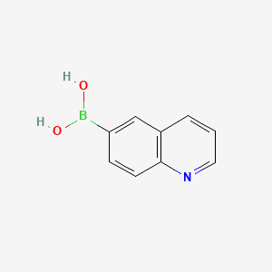 Chemical structure of Quinolin-6-ylboronic Acid (contains varying amounts of Anhydride)