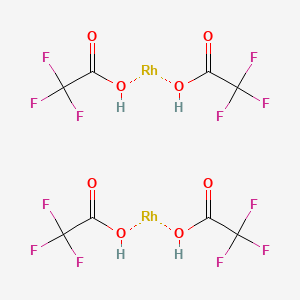 Chemical structure of Rhodium(II) trifluoroacetate dimer