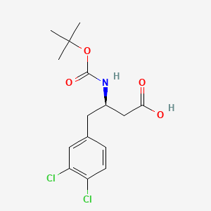 Chemical structure of (R)-3-(Boc-amino)-4-(3,4-dichlorophenyl)butyric acid