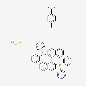 Chemical structure of (R)-RuCl[(p-cymene)(BINAP)]Cl