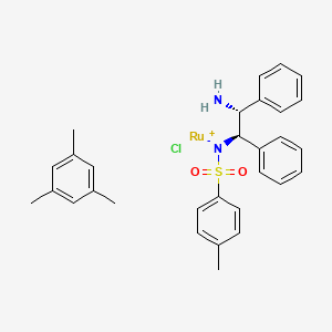 Chemical structure of RuCl[(R,R)-TsDPEN](mesitylene)