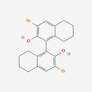 Chemical structure of (R)-(+)-3,3'-Dibromo-5,5',6,6',7,7',8,8'-octahydro-1,1'-bi-2-naphthol