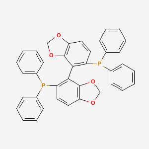 Chemical structure of (R)-(+)-5,5'-Bis(diphenylphosphino)-4,4'-bi-1,3-benzodioxole