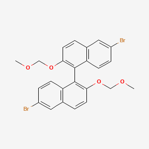 Chemical structure of (R)-6,6'-Dibromo-2,2'-bis(methoxymethoxy)-1,1'-binaphthyl