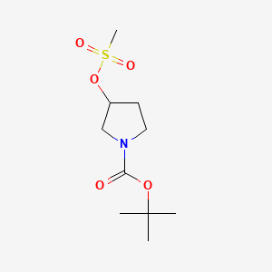 Chemical structure of (R)-1-Boc-3-methanesulfonyloxypyrrolidine