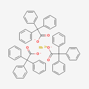 Chemical structure of Rhodium(II) triphenylacetate dimer