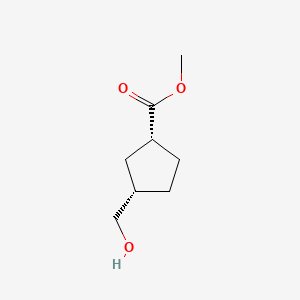 Chemical structure of Methyl (1R,3S)-3-(Hydroxymethyl)Cyclopentanecarboxylate