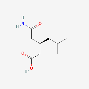 Chemical structure of (R)-(-)-3-Carbamoymethyl-5-methylhexanoic acid