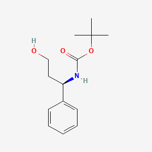 Chemical structure of (R)-N-Boc-3-amino-3-phenyl-propan-1-ol