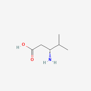Chemical structure of (R)-3-Amino-4-methylpentanoic acid