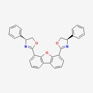 Chemical structure of (4R,4'R)-2,2'-(4,6-Dibenzofurandiyl)bis[4,5-dihydro-4-phenyloxazole]