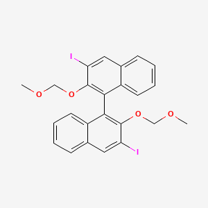 Chemical structure of 3,3'-Diiodo-2,2'-bis(methoxymethoxy)-1,1'-binaphthalene