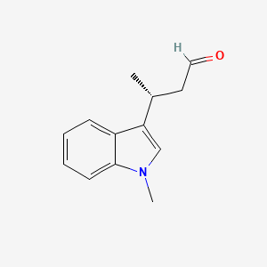 Chemical structure of (3R)-(-)-3-(1-Methyl-1H-indol-3-yl)butyraldehyde